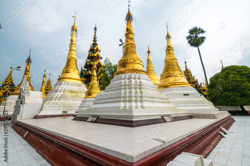 golden pagoda of shwedagon at yangon, myanmar