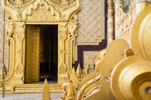 golden pavilion at burmese palace photo