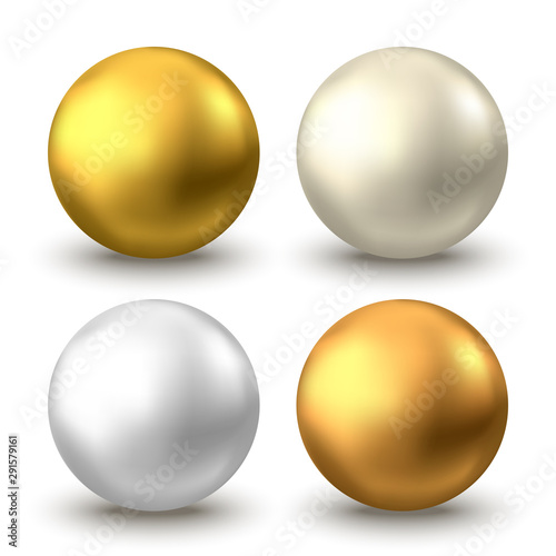 Gold sphere or oil bubble isolated on white background.