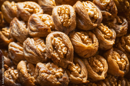 Walnuts Placed Inside Dried Figs, Traditional Turkish Dessert