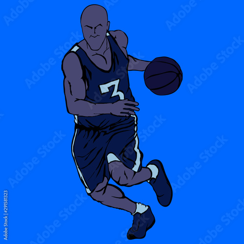 Vector basketball player made from sketch