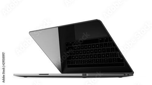 Laptop template isolated on white. Mockup.	 photo