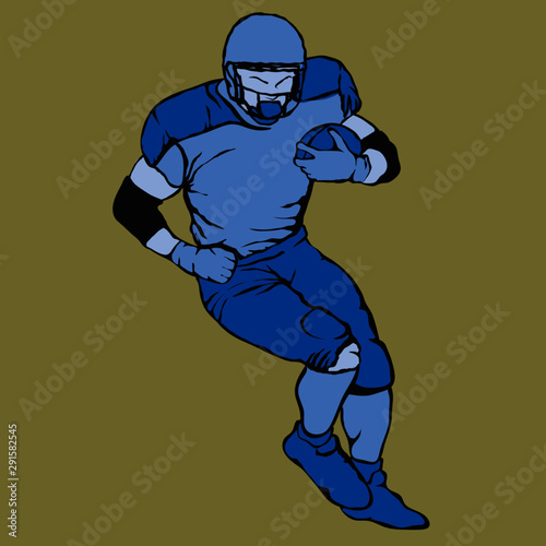 Vector football player made from sketch