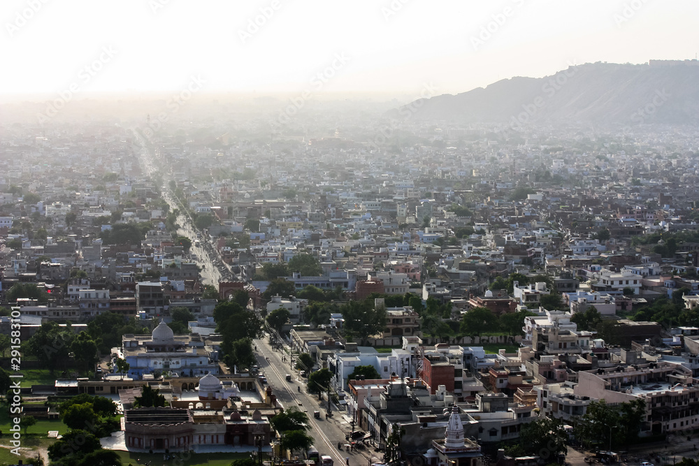 Obraz premium aerial view of jaipur city in india