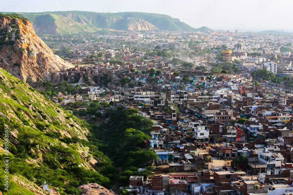 aerial view of jaipur city in india