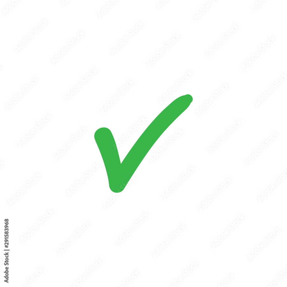 Tick check mark icon. Hand drawn doodle vector. Tick check mark icon. Hand drawn doodle vector.