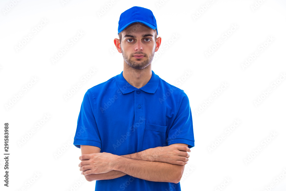 portrait of young man with cap and shirt