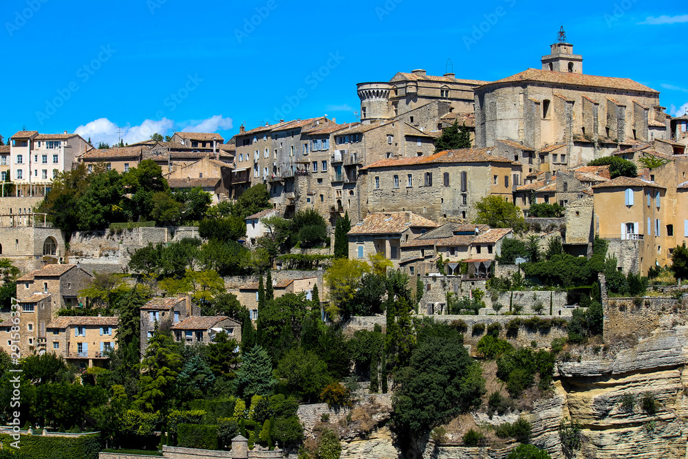 close up view of the medieval city of Gordes in French provence
