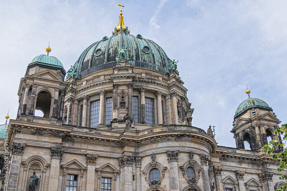 Architectural details of Berlin Cathedral (Berliner Dom) - famous landmark on the Museum Island in Mitte district of Berlin. Germany.