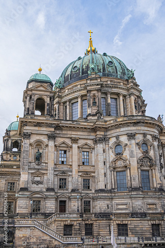 Architectural details of Berlin Cathedral (Berliner Dom) - famous landmark on the Museum Island in Mitte district of Berlin. Germany.