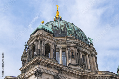 Architectural details of Berlin Cathedral (Berliner Dom) - famous landmark on the Museum Island in Mitte district of Berlin. Germany.