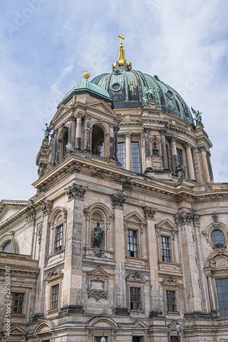 Architectural details of Berlin Cathedral (Berliner Dom) - famous landmark on the Museum Island in Mitte district of Berlin. Germany.