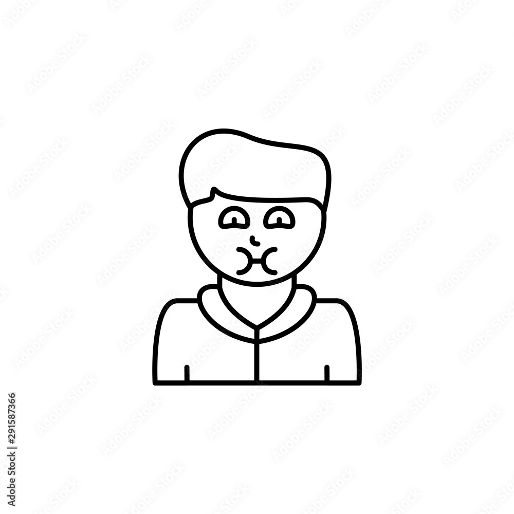 Sick, disease. Vector icon. On white background