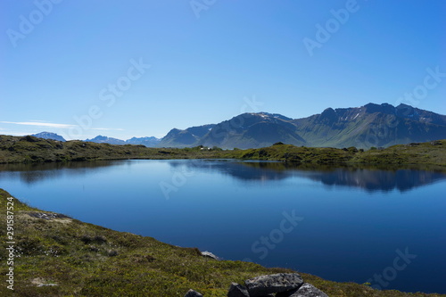 Lake near a fishing village Hovsund, Norway