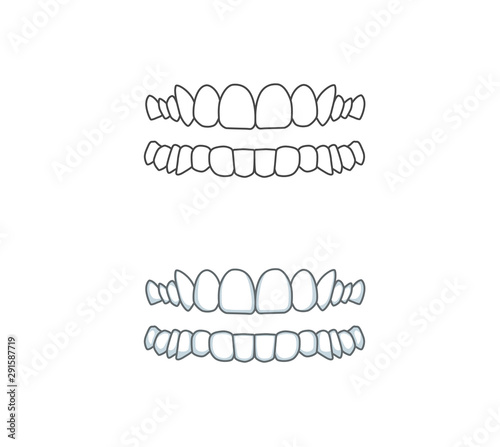 Smile, teeth illustration for dentist. Vector tooth