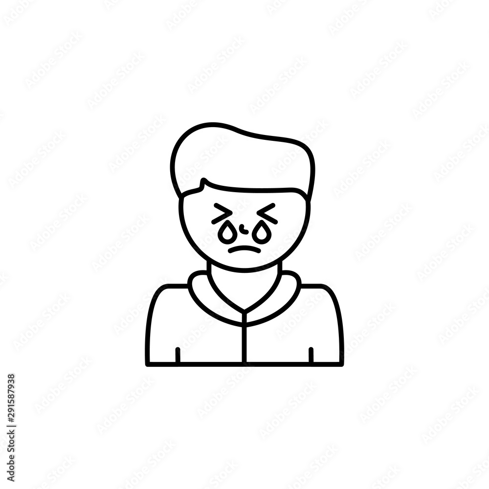 Watery eyes, disease. Vector icon. On white background Watery eyes, disease. Vector icon. On white background