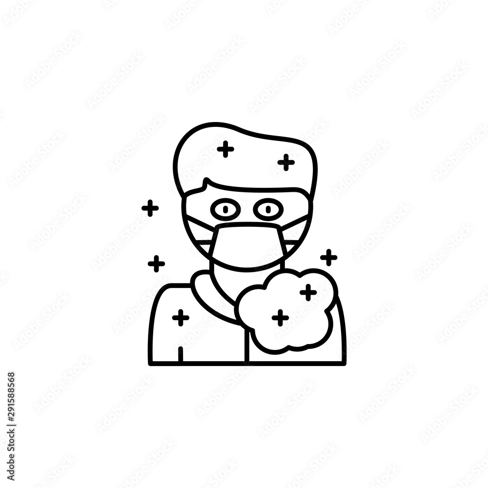Face mask, medical, dust, disease. Vector icon. On white background Face mask, medical, dust, disease. Vector icon. On white background