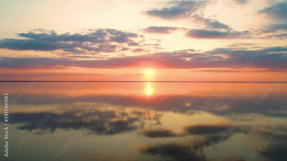 Aerial view of a beautiful calm sea surface stretches to the horizon Aerial view of a beautiful calm sea surface stretches to the horizon