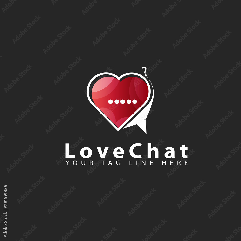 vector logo  love chat vector design template. vector illustrasion