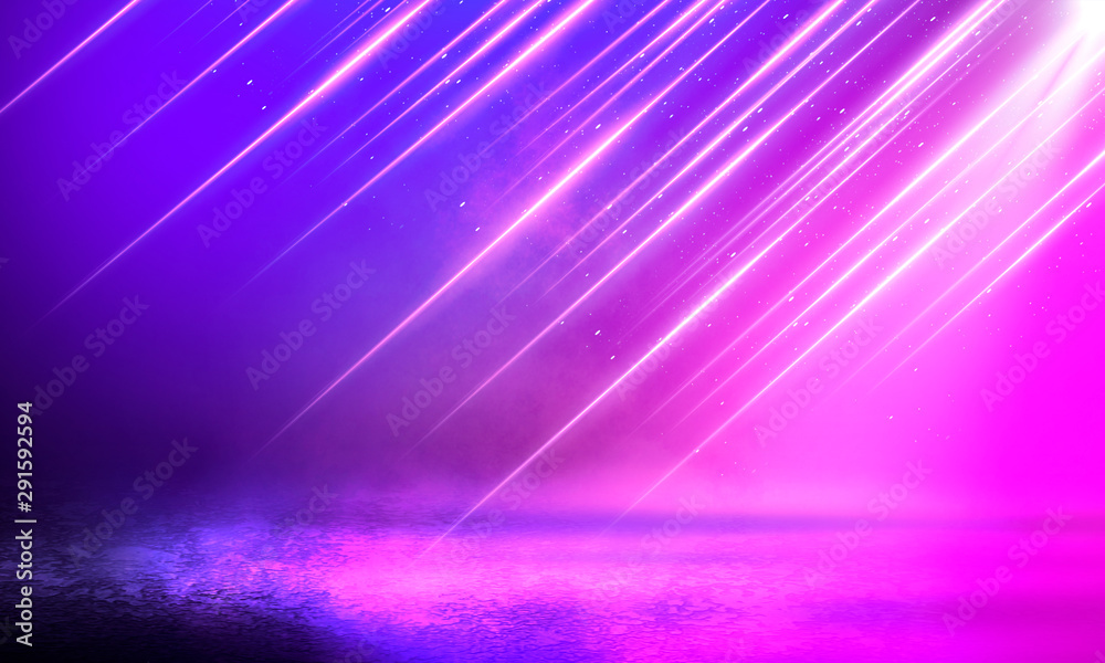 Empty scene in ultraviolet with rays and neon light. Abstract background, tunnel, room, corridor. Empty scene in ultraviolet with rays and neon light. Abstract background, tunnel, room, corridor.