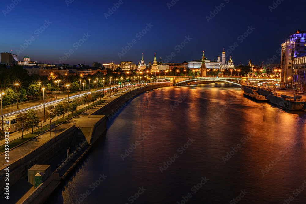 Moskau Fluss bei Nacht