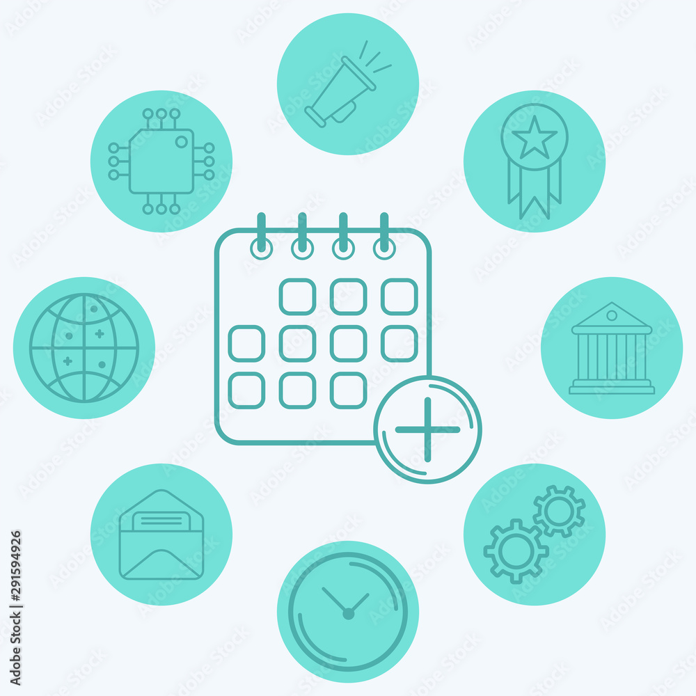 Fototapeta premium Calendar vector icon sign symbol