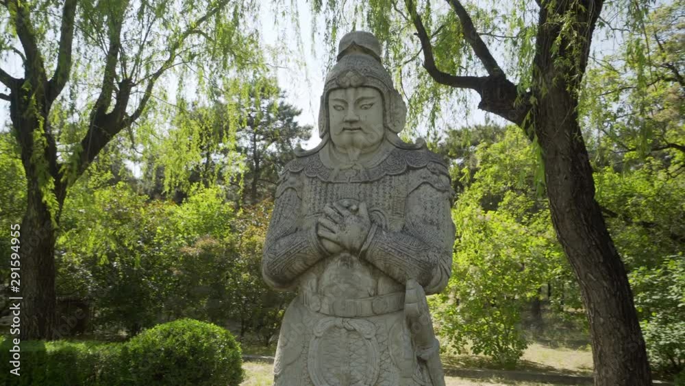 Stone Chinese Warrior Statue on the sacred way of Ming Dynasty Tombs - Beijing, China