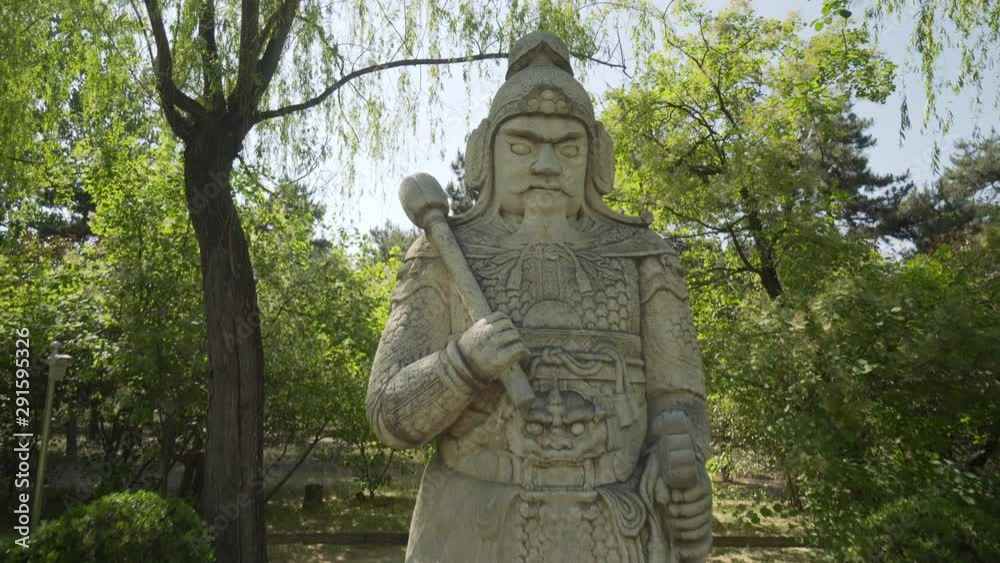 Chinese Warrior Statue on the sacred way of Ming Dynasty Tombs - Beijing, China Chinese Warrior Statue on the sacred way of Ming Dynasty Tombs - Beijing, China