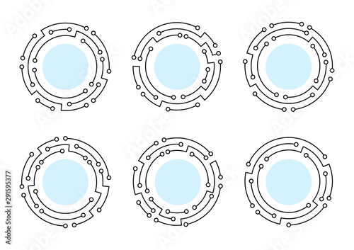 Set of technology round frame