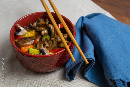 Healthy bowl of sautéed vegetables