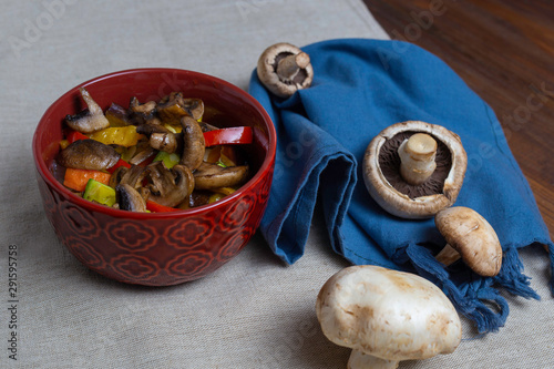 Healthy bowl of sautéed vegetables