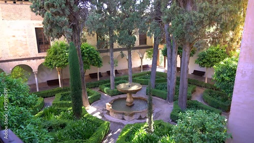 The Court of the Lindaraja in the beautiful Alhamabra Palace in Granada. Andalusia, Spain. photo