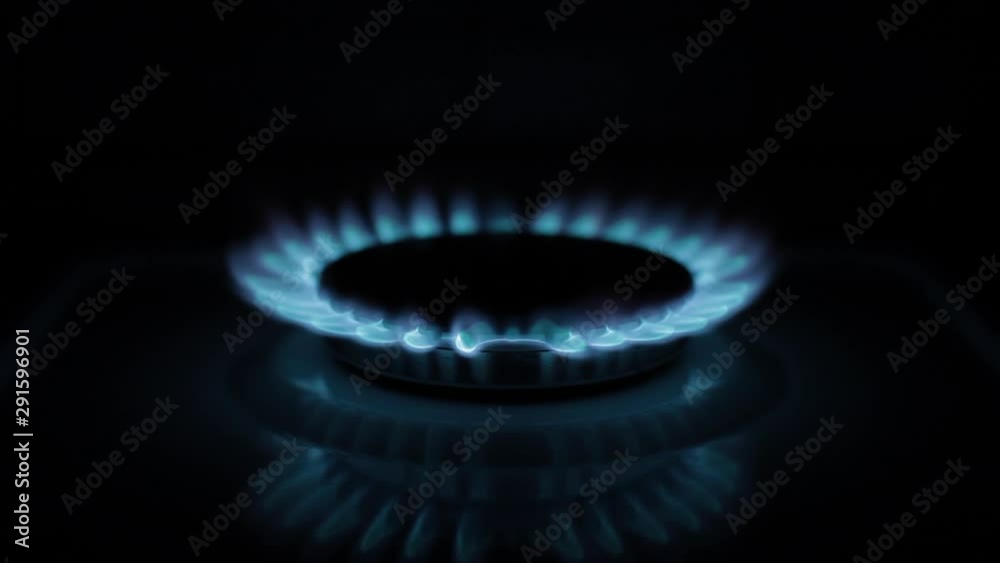 Gas cooker ring burning blue Gas cooker ring burning blue