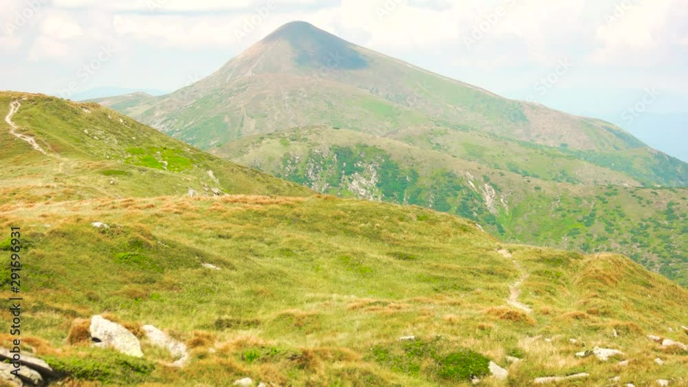 Beautiful panorama of the Carpathian mountains in summer. Panoramic view over the Carpahian mountains. Beautiful panorama of the Carpathian mountains in summer. Panoramic view over the Carpahian mountains.