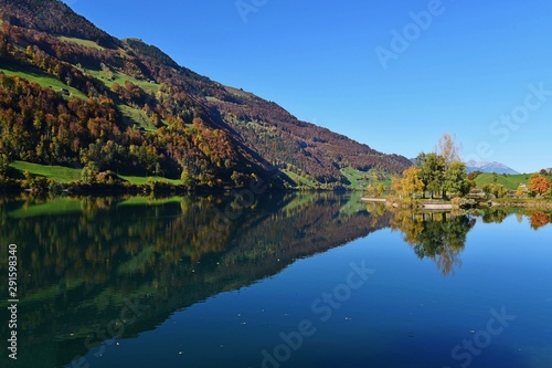 lake in mountains,lungern switzerland
