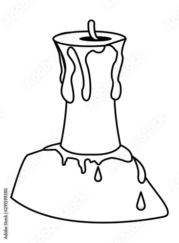 paraffin candle halloween isolated icon