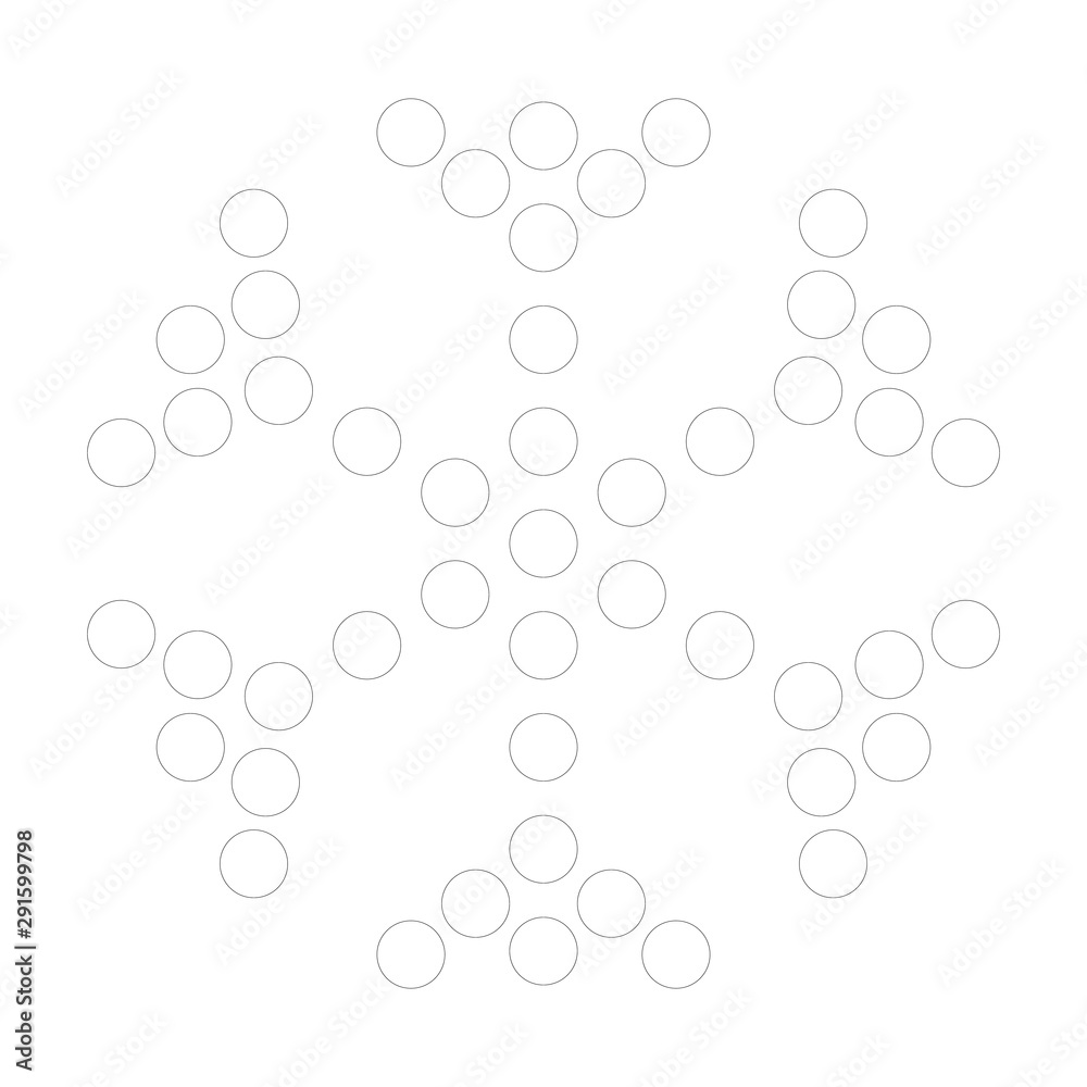 Simple black dotted snowflake. Vector icon. Christmas and winter theme