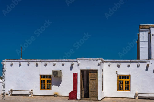 White houses in the ark fortress of bukhara, uzbekistan photo