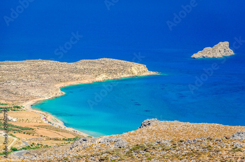 View of Xerokabos beach in Crete island Greece