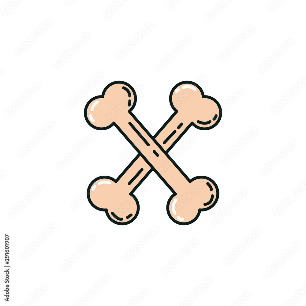 halloween bones crossed flat style icon