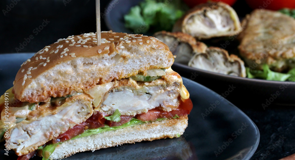 Foto de Brain Burger. Fried brains beef, calf or sheep are fried in