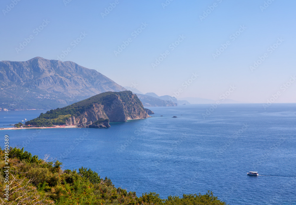 landscape with Sveti Nikola Island and Adriatic Sea 