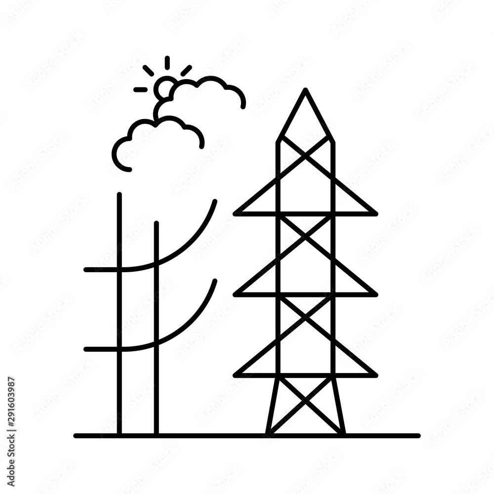 Energy, system, sun, landscape icon. Element of landscape thin line icon Energy, system, sun, landscape icon. Element of landscape thin line icon