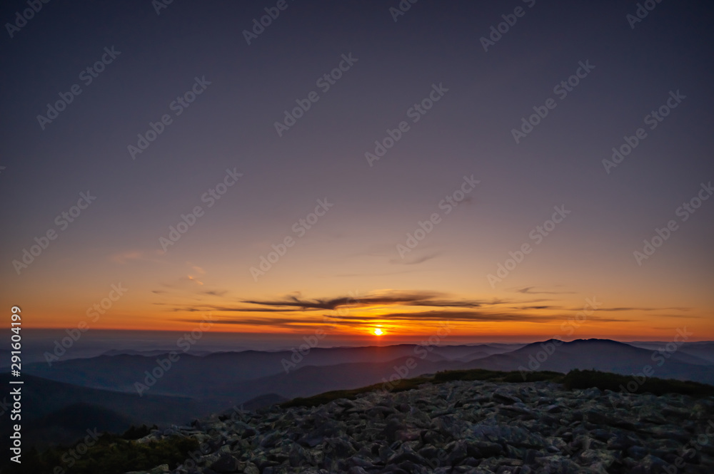 Dawn on the mountain