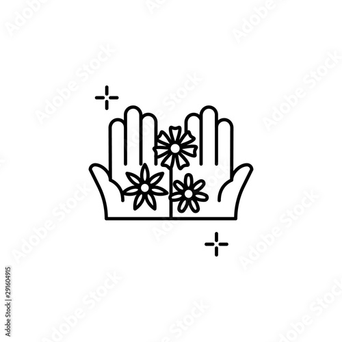 Flowers hands care spa icon. Element of spa thin line icon