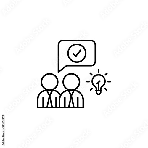 Approve idea teamwork icon. Element of spa thin line icon
