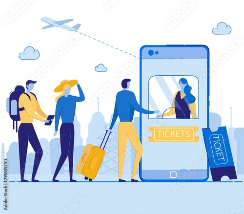 Online Tickets Service Purchase in Mobile Phone.