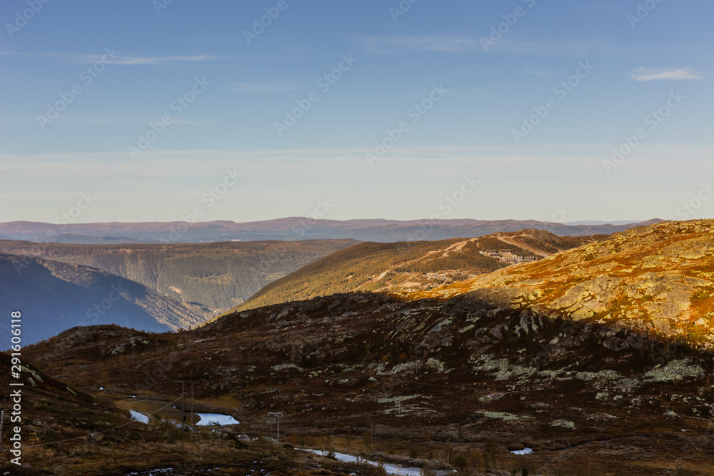 View from Gaustatoppen, Norway, at autumn. View from Gaustatoppen, Norway, at autumn.