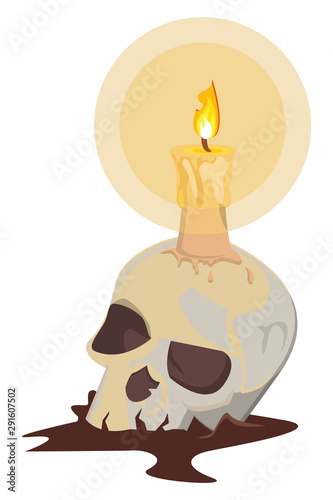 halloween skull head with candle © Jemastock