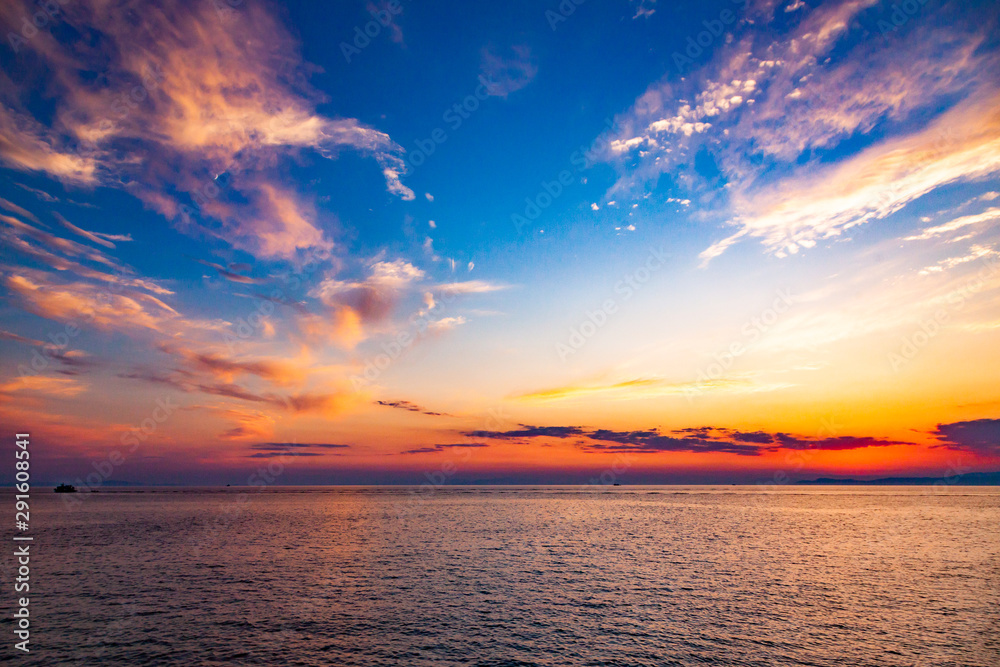 amazing sunset background over sea